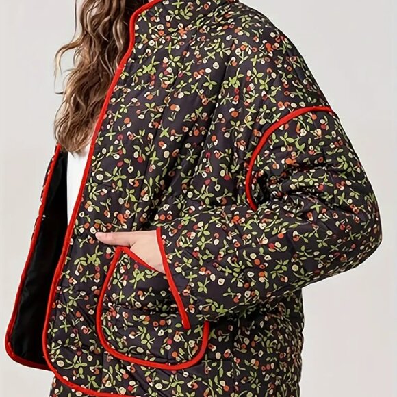 Women's Jacket with Long Sleeves, Stand Collar, & Pockets - NWOT - Picture 3 of 5